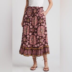 Cleobella Casey Organic Cotton Voile Maxi Skirt – Avalon Print Sz S NWT